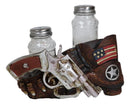 Western Star Cowboy Gun Faux Leather Holster Salt Pepper Shakers Holder Set