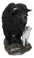 Native American Bison Buffalo Father with White Calf Decorative Figurine 8.5"L