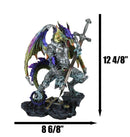 Large Hyperion Rainbow Armored Dragon With Excalibur Sword Letter Opener Decor