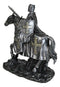 Suit of Armor Crusader Knight With Sword And Shield On Cavalry Horse Figurine