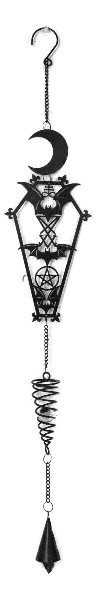 Macabre From The Crypt Vampire Coffin Moon Bats Spiral Wall Hanging Decoration