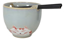 Twin Lucky Cats Japanese Maneki Neko Ceramic Ramen Soup Bowl With Chopsticks Set