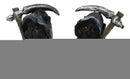 Set of 2 Halloween Grim Reaper Black Cats with Cloak and Scythe Figurines 4" H