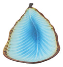 Blue Sky Aozora Kannyu Collection Ceramic Leaf Shaped Large Serving Platter 16"L