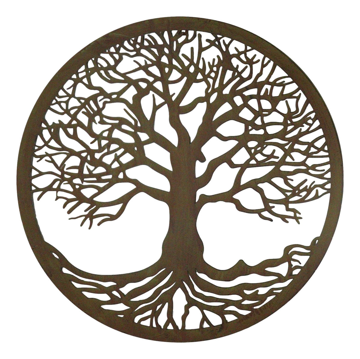 Green 23"D Oversized Celtic Tree of Life Medallion Metal Wall Circle Plaque