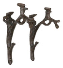 Pack of 2 Cast Iron Nature Flora Fauna Twig Branch Wall Shelf Brackets 7"H