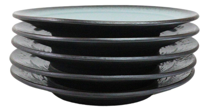 Pack Of 5 Ceramic Blue Sky Seikai Collection Large Round Dinner Plates 10" D
