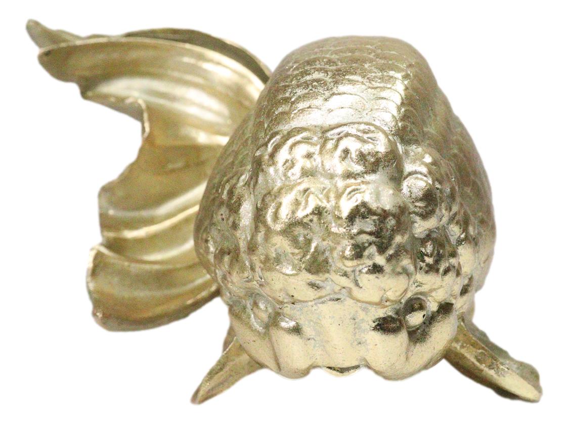 Auspicious Realistic Goldfish Gold Fish Sculpture 8"L Nautical Marine Decor