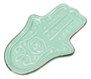 Mystical Turquoise Blue Hamsa Palm Hand Of Fatima Incense Holder Dish