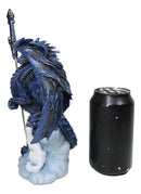 Blue Midnight Alpha Blade Dragon And White Wolf Figurine W/ Letter Opener Sword