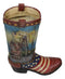 Rustic Western Oil Derrick Pump Jack USA Flag Cowboy Boot Flower Vase Planter