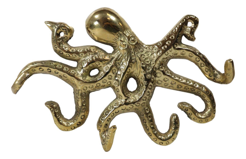 Brass Metal Nautical Marine Deep Sea Octopus Decorative Wall Plaque Figurine