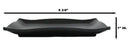 Pack Of 6 Black Silk Melamine Rectangular Wavy Sushi Dinner Buffet Plates 8.25”L