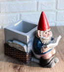Constipated Mr Gnome With Pants Down By Toilet Bowl Stationery Holder Figurine