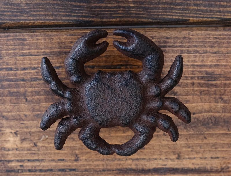 Set Of 4 Cast Iron Rustic Marine Sea Crab Drawer Cabinet Door Knobs Hardware