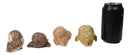 Set of 4 Baby Brown Great Horned Owl Figurines Cute Woodland Bird Collection