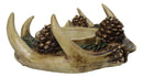 Antler Haven Candle Ring Holder Or Candleholder Rustic Deer Antler & Pinecone