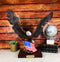 Large Wings Of Liberty Bald Eagle Set On American Flag Statue With Base 17"