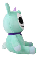 Ebros Larger Furry Bones Blue Unicorn Unie Skeleton With Pink Horn Plush Toy