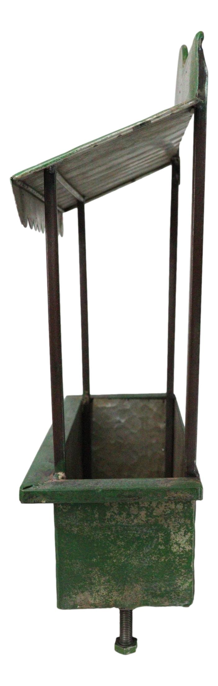 Rustic Green Galvanized Metal Farm Fresh Market Cart Hanging Wall Planter 19"H