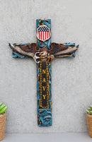 Patriotic United States Navy With Eagle Clutching Anchor Decorative Wall Cross