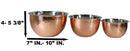 Set Of 3 Round Hammered Stainless Steel Serving Or Mixing Bowls Copper Finish