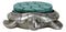 Marine Faux Antiqued Silver Sea Turtle With Turquoise Shell Round Coaster Set