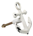 Set Of 6 Distressed White Marine Sailor Ship Anchor Cabinet Door Pull Knobs