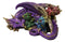 Magic Purple Mother Dragon Protecting Her Colorful Hatchling Babies Figurine