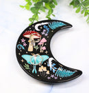 Porcelain Wicca Dark Forest Toadstool Mushrooms Moth Crescent Moon Trinket Dish