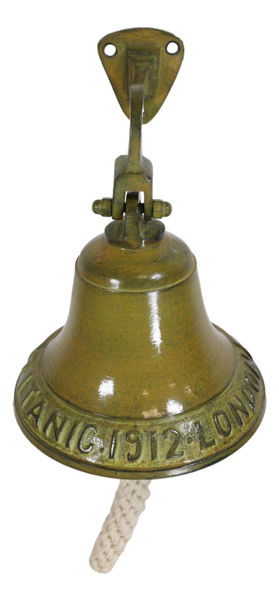 Antiqued Brass Finish Over Aluminum Verdigris Patina Titanic Wall Dinner Bell