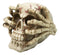Ossuary Macabre Evil Skull With Skeleton Claws On Bloody Cranium Figurine