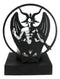 Wicca Occultic Sabbatic Goat Winged Baphomet Coated Metal Votive Candle Holder