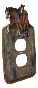 Set Of 2 Novelty Western Country Equine Horses Double Receptacle Outlet Plates