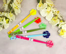 5 Pairs Of Sakura Cherry Blossoms Ceramic Rests With Wooden Chopsticks Set