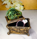 Green Dragon Decorative Jewelry Trinket Box with Sleeping Dragon on Gothic Tomb