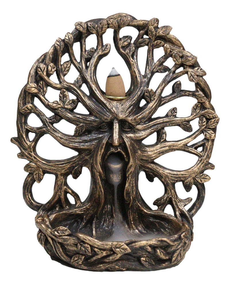 Mysterious Forest Celtic Greenman Dryad Tree Of Life Backflow Incense Burner