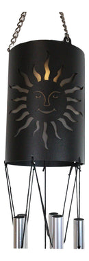 Belenos Sun God Cylindrical Steel Metal Filigree Hanging Solar Wind Chime