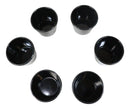 Pack Of 6 Black Silk Melamine Contemporary Ridged Yunomi Tea Cups 8oz