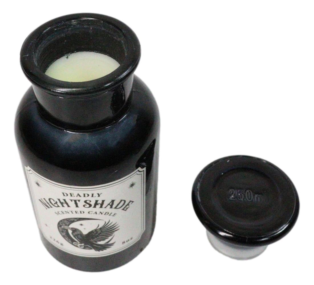 Ebros Wicca Mystic Raven Deadly Nightshade Scented Apothecary Jar Candle 8 Oz