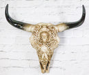 Southwestern Tribal Buffalo Skull Tribal Indian Chief Scrollwork Wall Decor
