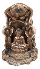Meditating Buddha Gautama Sitting On Lotus Padma Backflow Cone Incense Burner
