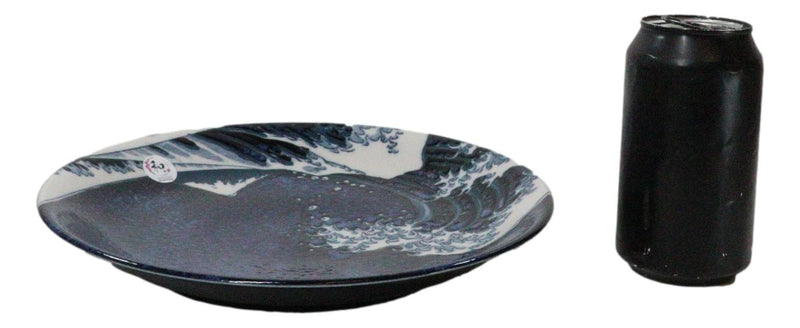 Set Of 5 Hokusai The Great Wave Of Kanagawa Mount Fuji 10"D Round Dinner Plates