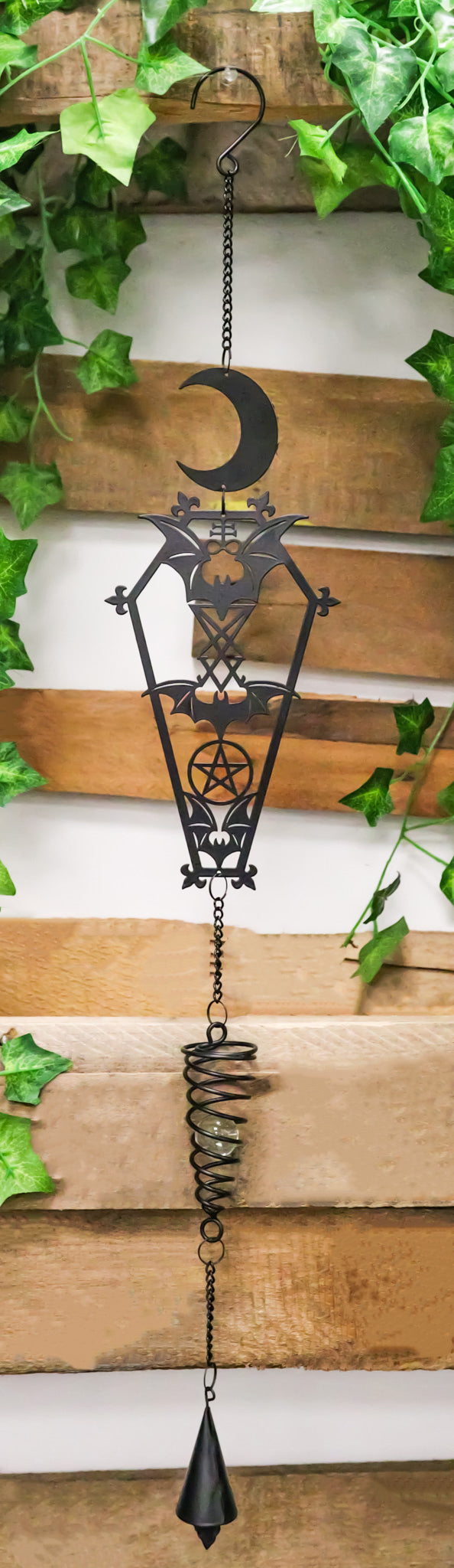 Macabre From The Crypt Vampire Coffin Moon Bats Spiral Wall Hanging Decoration