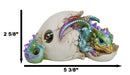 Oceanic Turquoise Green Iridescent Baby Dragon In Egg Shell With Gem Figurine