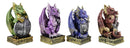 Set of 4 Fantasy Metallic Colorful Miniature Alchemy Battle Dragons Figurines