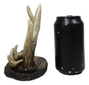 Rustic Buckhorn Stag Deer Antler On Faux Wood Cell Phone Holder Figurine 6"H