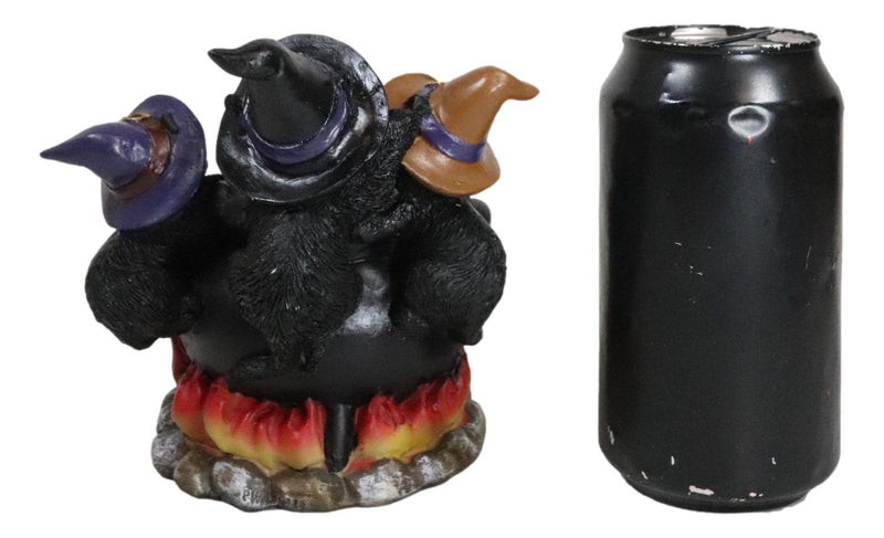 Witching Hour 3 Wiccan Kitten Cats By LED Potion Triple Moon Cauldron Figurine