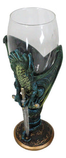 Fantasy Netherworld Earth Dragon Skull Blade Sword Glass Wine Goblet Chalice