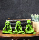 UFO Space Green ET Roswell Aliens See Hear Speak No Evil Figurines 3"H